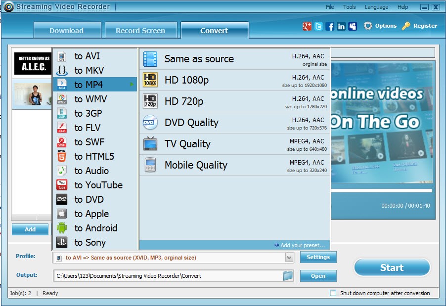 Apowersoft video download capture